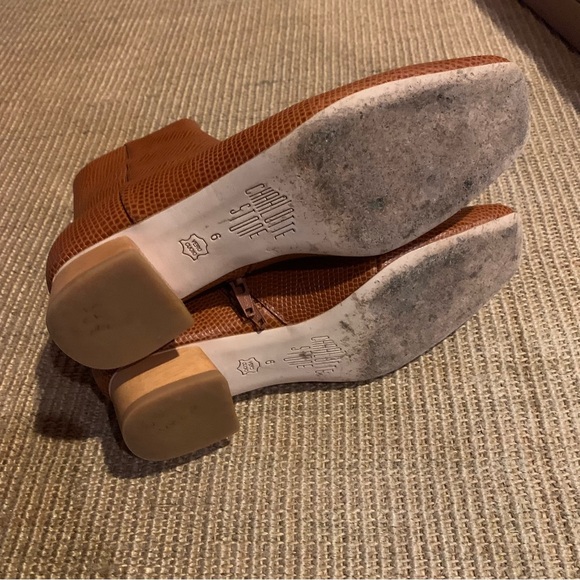 Charlotte Stone Henri Boots, 6, Brown/Tan, Retro Square Toe 60s Y2K - Picture 6 of 16